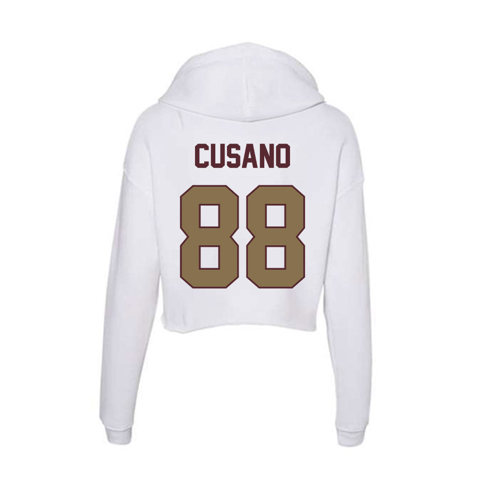 Texas State - NCAA Football : Tucker Cusano - Women's Crop Fleece Hoodie-1