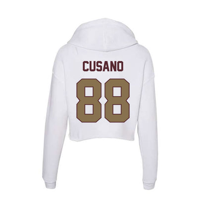 Texas State - NCAA Football : Tucker Cusano - Women's Crop Fleece Hoodie-1