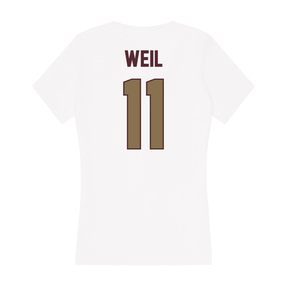 Texas State - NCAA Baseball : Kameron Weil - Women's V-Neck T-Shirt-1