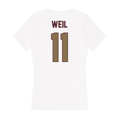 Texas State - NCAA Baseball : Kameron Weil - Women's V-Neck T-Shirt-1