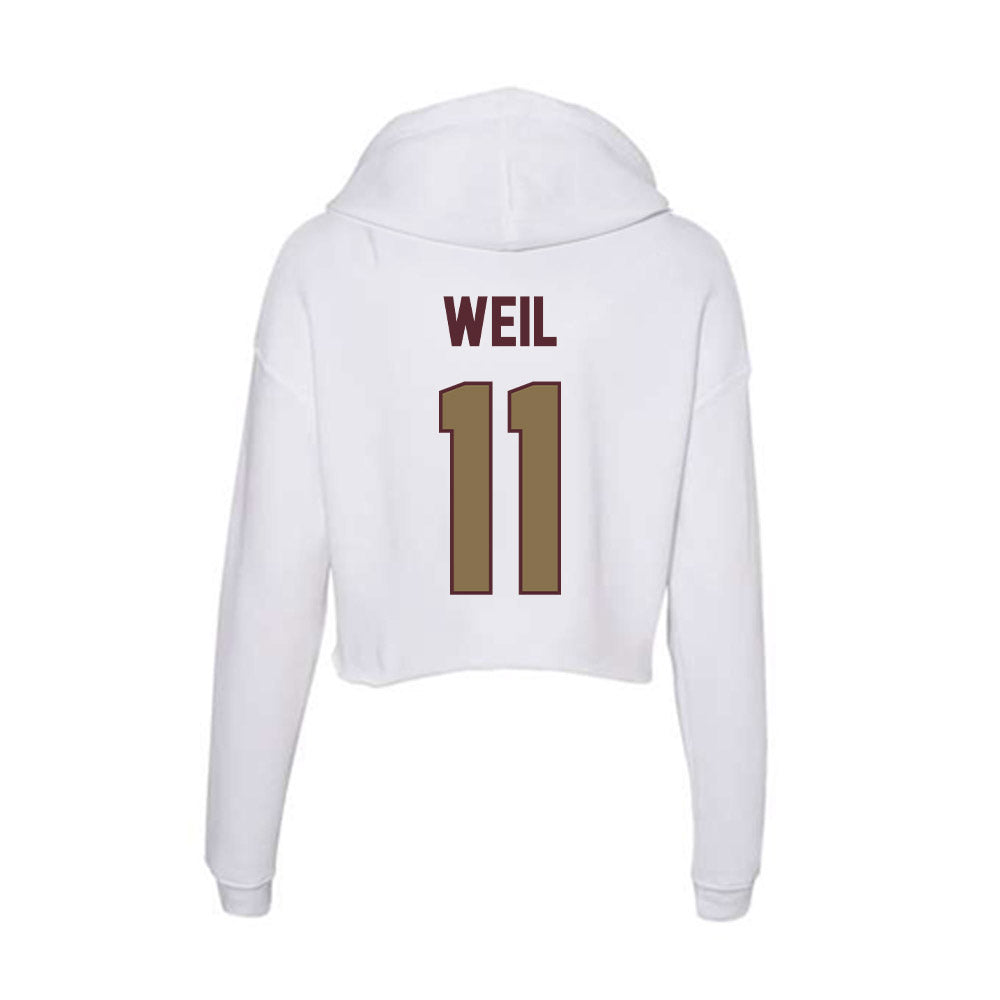 Texas State - NCAA Baseball : Kameron Weil - Women's Crop Fleece Hoodie-1