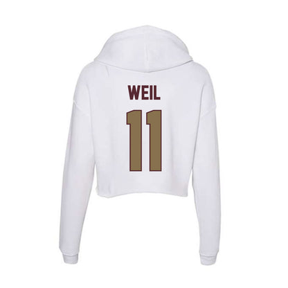 Texas State - NCAA Baseball : Kameron Weil - Women's Crop Fleece Hoodie-1