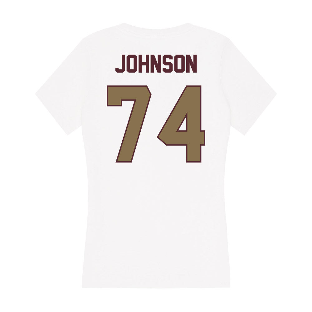 Texas State - NCAA Football : Caleb Johnson - Women's V-Neck T-Shirt-1