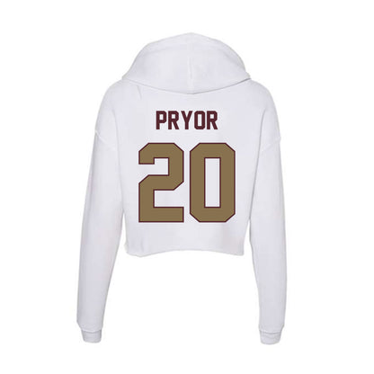 Texas State - NCAA Football : Cole Pryor - Women's Crop Fleece Hoodie-1