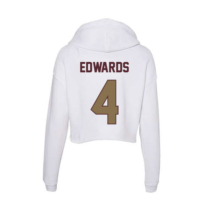 Texas State - NCAA Football : Aj Edwards - Women's Crop Fleece Hoodie-1