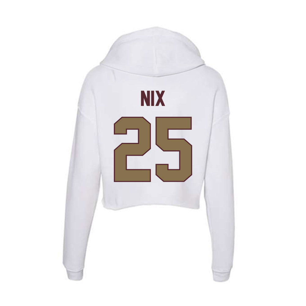 Texas State - NCAA Men's Basketball : Chris Nix - Women's Crop Fleece Hoodie-1