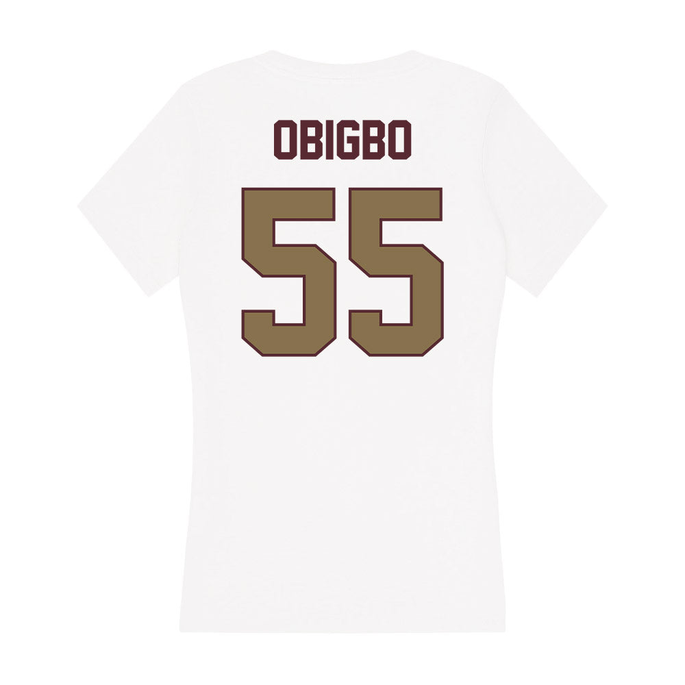 Texas State - NCAA Football : Jimeto Obigbo - Women's V-Neck T-Shirt-1