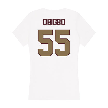 Texas State - NCAA Football : Jimeto Obigbo - Women's V-Neck T-Shirt-1