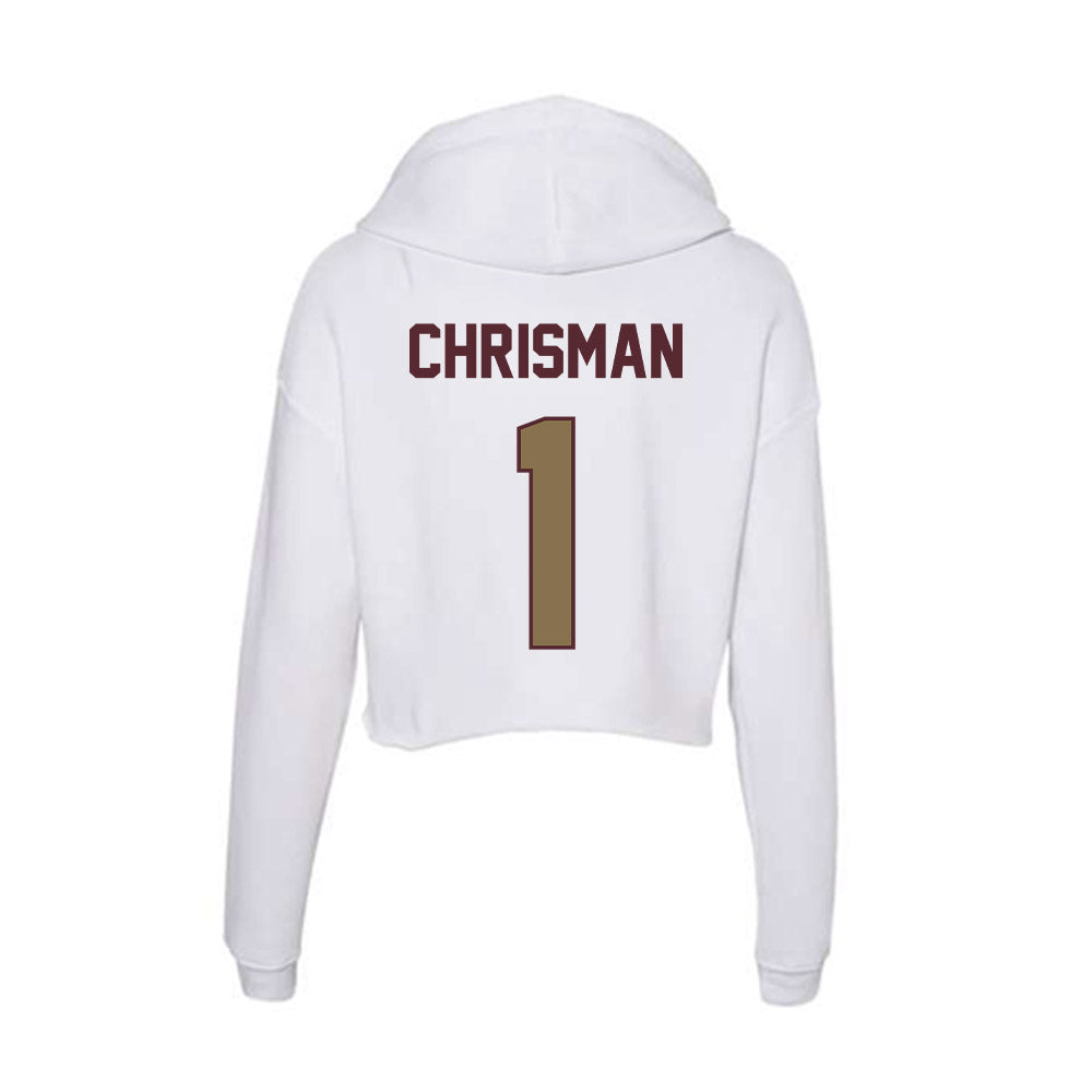 Texas State - NCAA Women's Soccer : Katelyn Chrisman - Women's Crop Fleece Hoodie-1