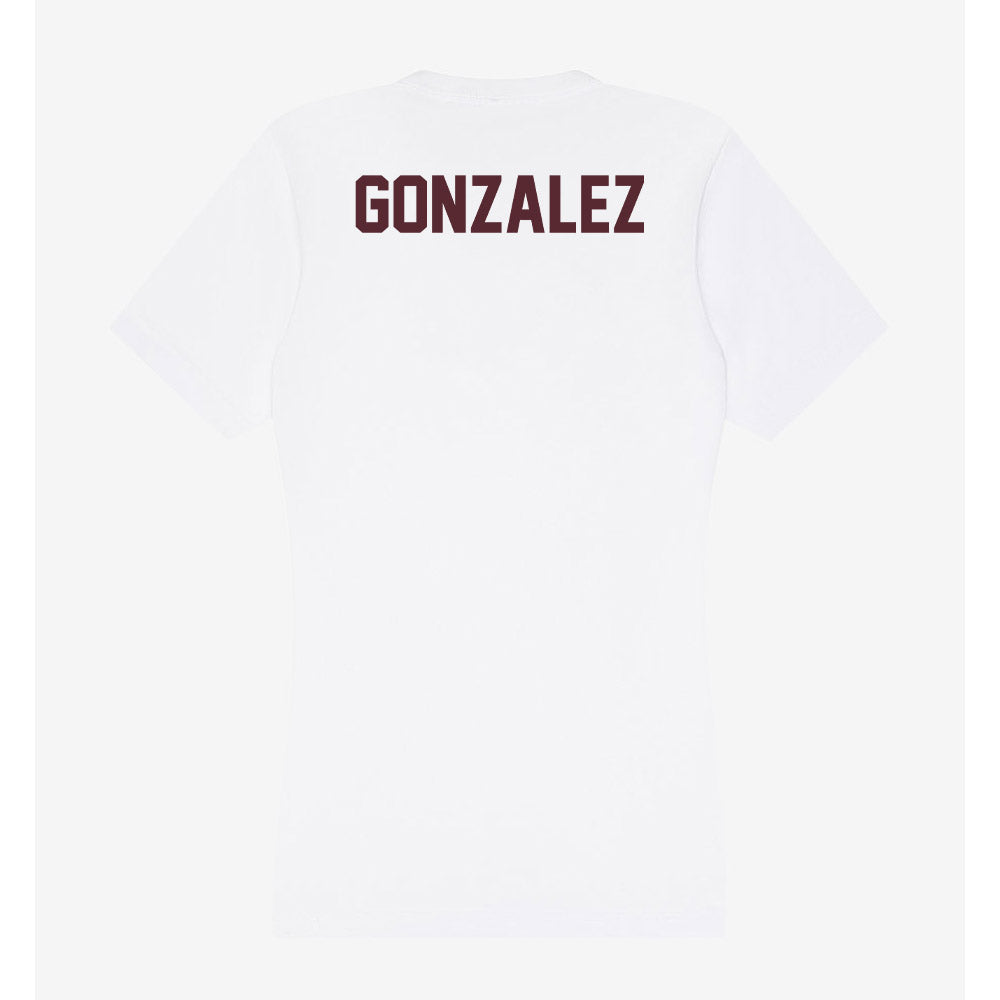 Texas State - NCAA Women's Track & Field : Mia Gonzalez - Women's V-Neck T-Shirt-1