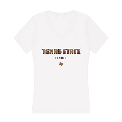 Texas State - NCAA Women's Tennis : Tadiwanashe Mauchi - Women's V-Neck T-Shirt-0