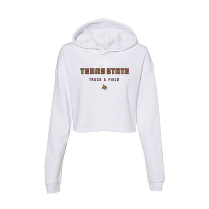 Texas State - NCAA Men's Track & Field : Easton Hammond - Women's Crop Fleece Hoodie-0