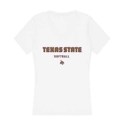 Texas State - NCAA Softball : Ava Renteria - Women's V-Neck T-Shirt-0