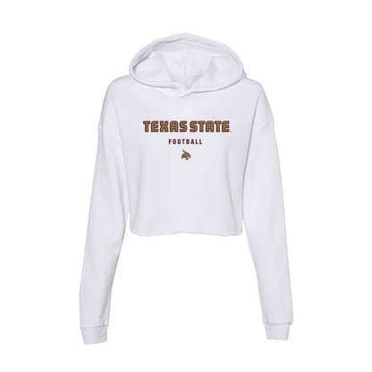 Texas State - NCAA Football : Caleb Johnson - Women's Crop Fleece Hoodie-0