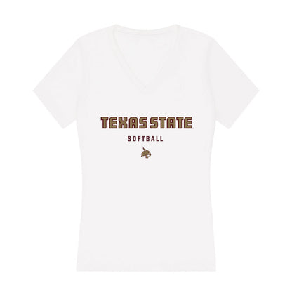 Texas State - NCAA Softball : Kate Bubela - Women's V-Neck T-Shirt-0