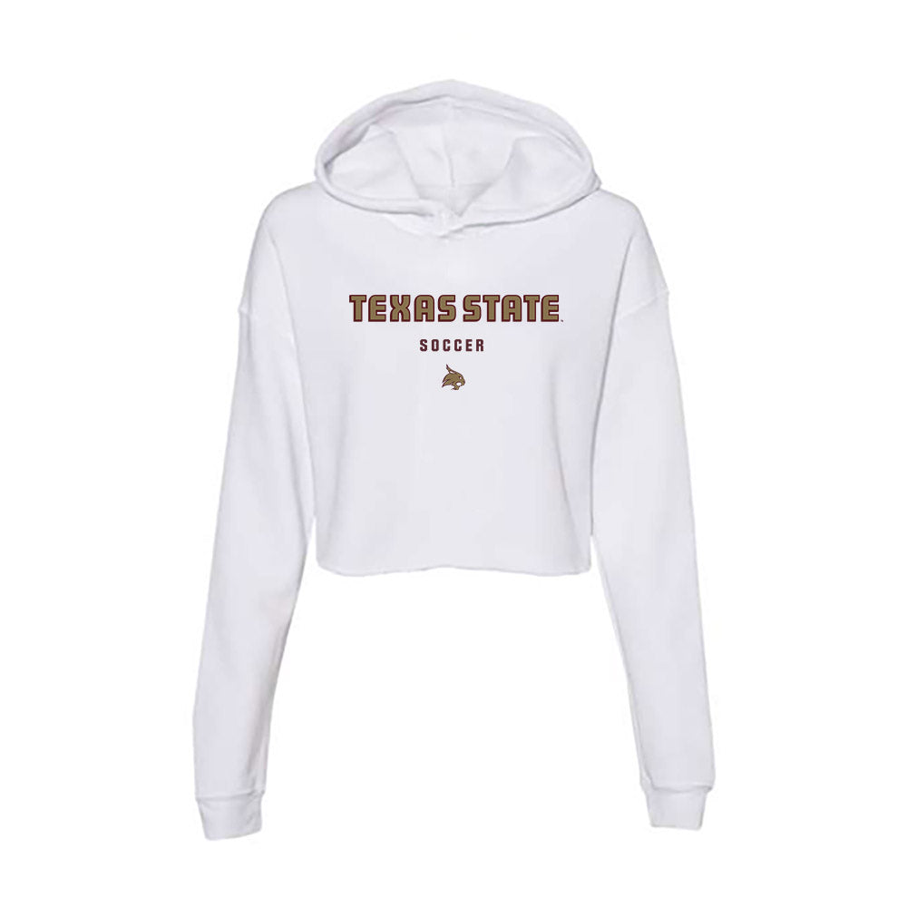 Texas State - NCAA Women's Soccer : Bailey Peschel - Women's Crop Fleece Hoodie-0