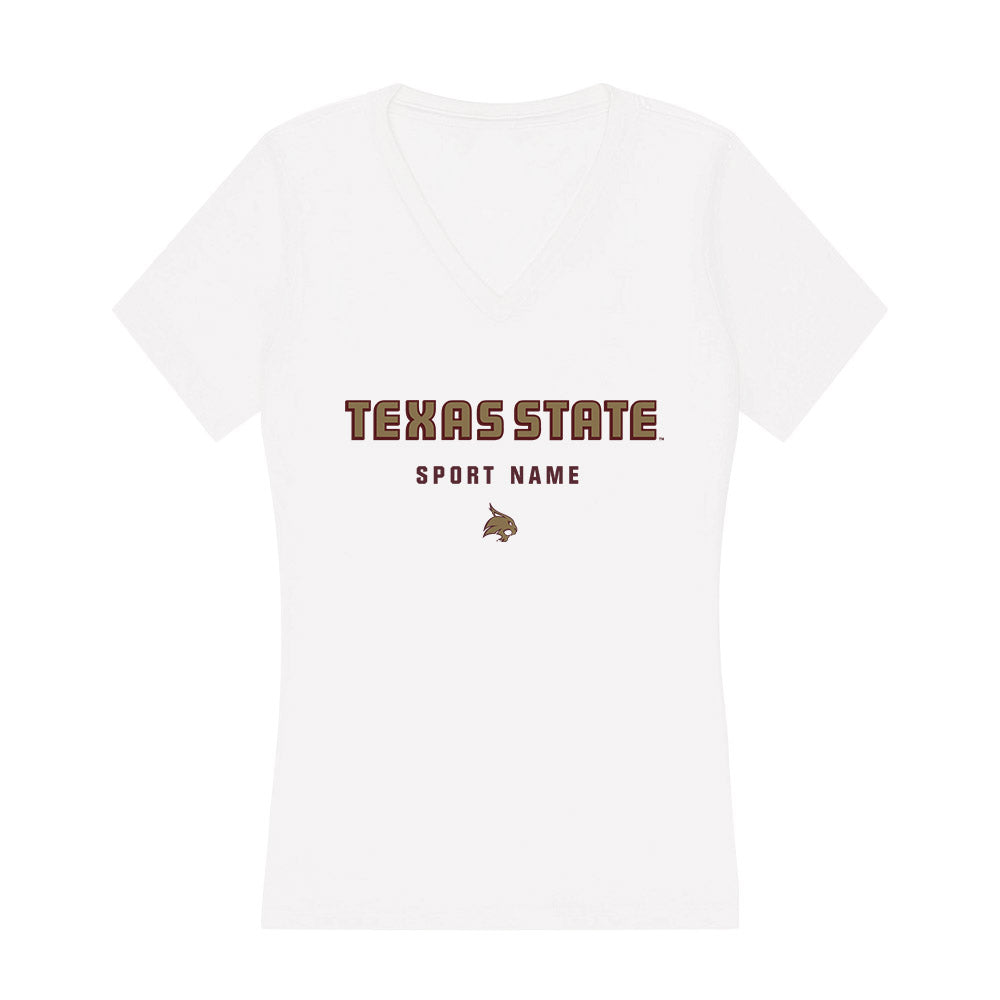 Texas State - NCAA Men's Track & Field : Easton Hammond - Women's V-Neck T-Shirt-0