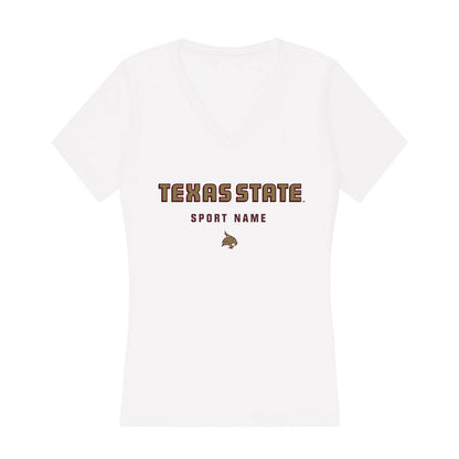Texas State - NCAA Men's Track & Field : Easton Hammond - Women's V-Neck T-Shirt-0