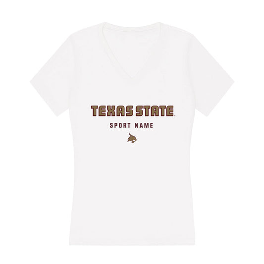 Texas State - NCAA Men's Track & Field : Easton Hammond - Women's V-Neck T-Shirt-0