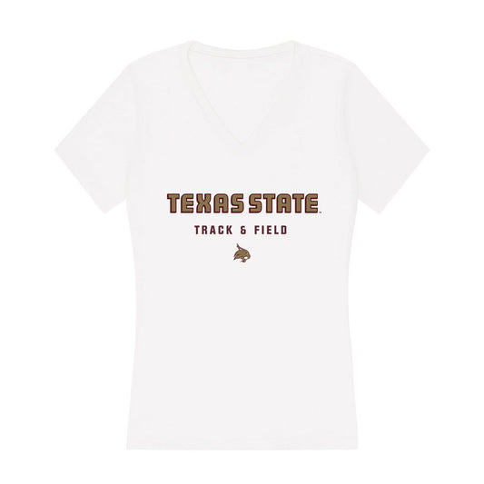 Texas State - NCAA Women's Track & Field : Destiney Rose - Women's V-Neck T-Shirt-0