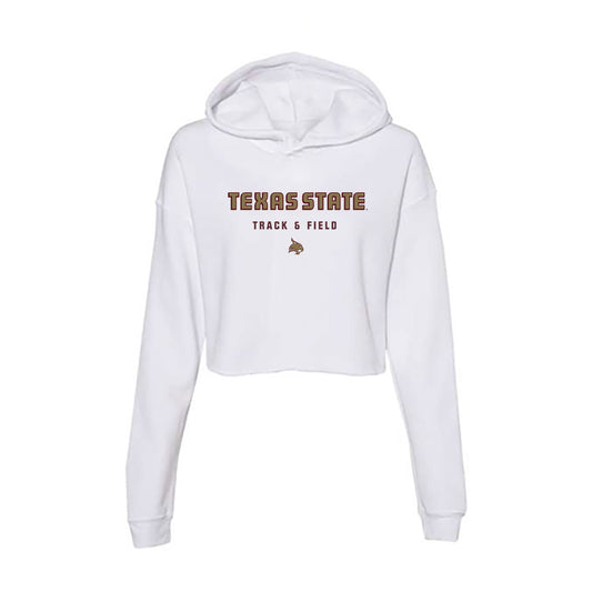 Texas State - NCAA Men's Track & Field : Senai Chatman - Women's Crop Fleece Hoodie-0