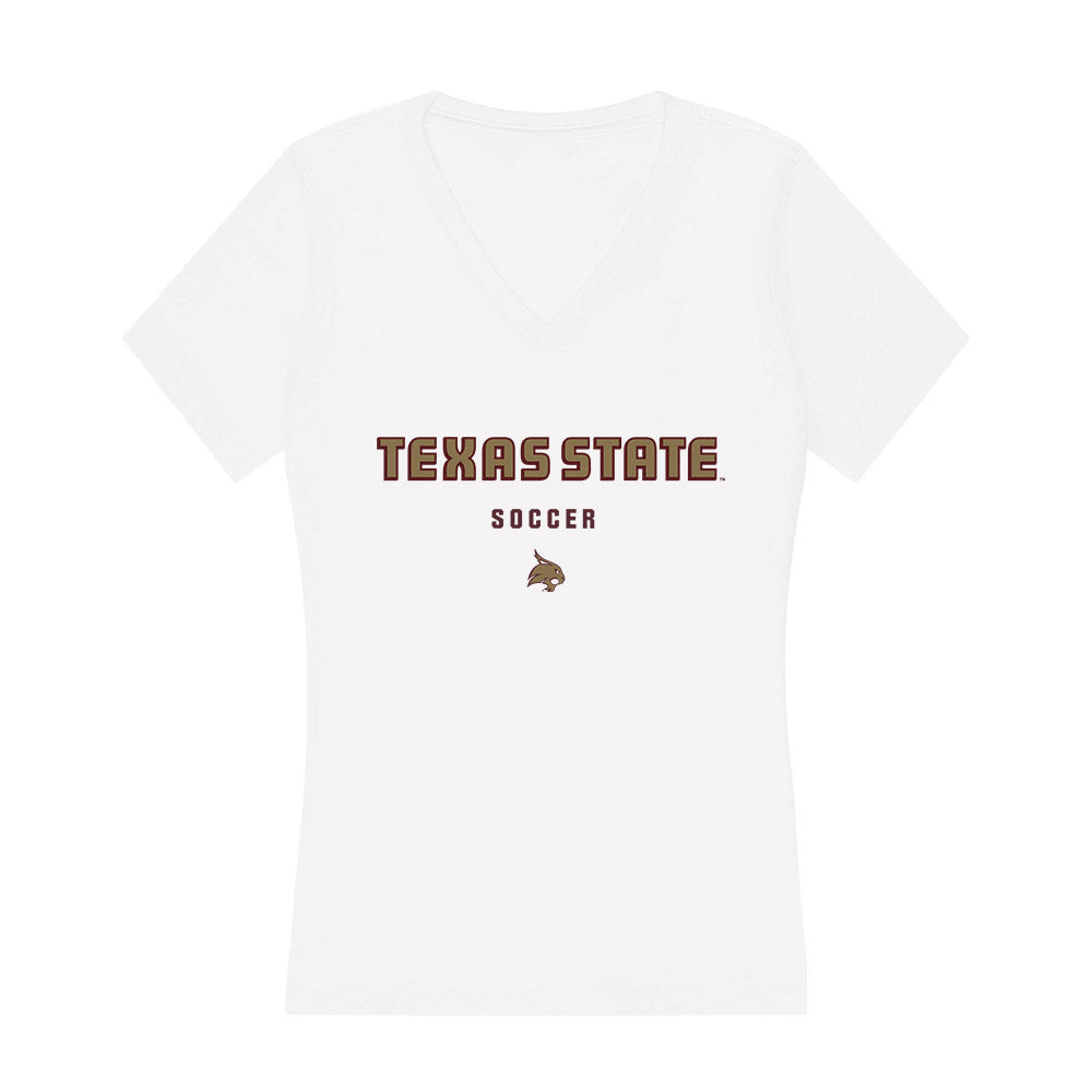 Texas State - NCAA Women's Soccer : Katelyn Chrisman - Women's V-Neck T-Shirt-0