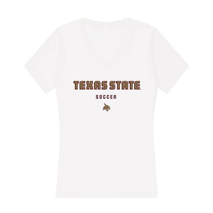 Texas State - NCAA Women's Soccer : Jessica Powell - Women's V-Neck T-Shirt-0