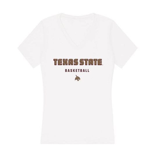 Texas State - NCAA Women's Basketball : Saniya Burks - Women's V-Neck T-Shirt-0
