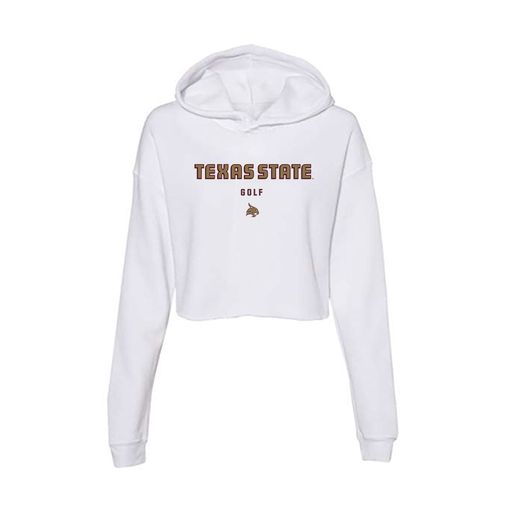 Texas State - NCAA Women's Golf : Grace Quintanilla - Women's Crop Fleece Hoodie-0