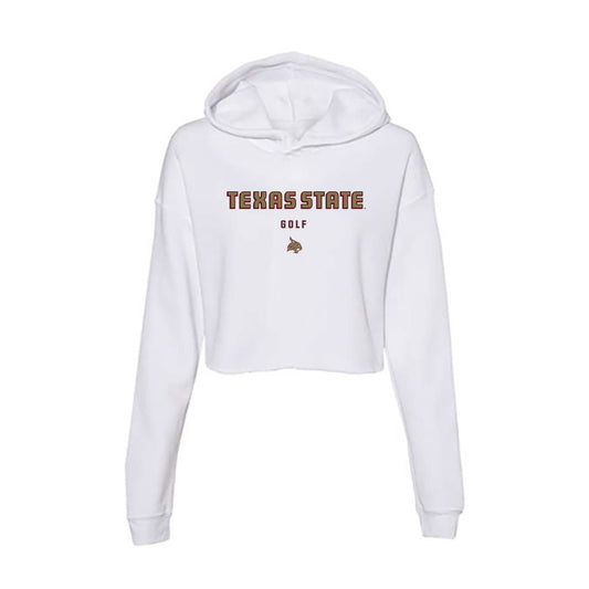 Texas State - NCAA Women's Golf : Grace Quintanilla - Women's Crop Fleece Hoodie-0