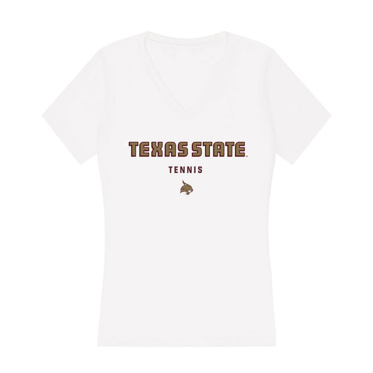 Texas State - NCAA Women's Tennis : Chantajah Mills - Women's V-Neck T-Shirt-0