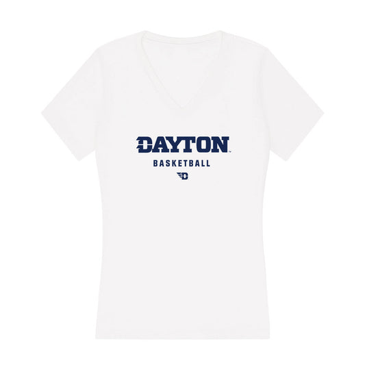 Dayton - NCAA Men's Basketball : Damon Friery - Women's V-Neck T-Shirt-0