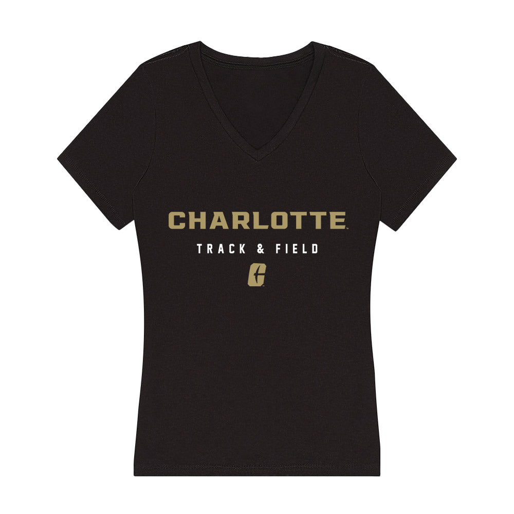 UNC Charlotte - NCAA Women's Track & Field : Jaden Jenkins - Women's V-Neck T-Shirt-0