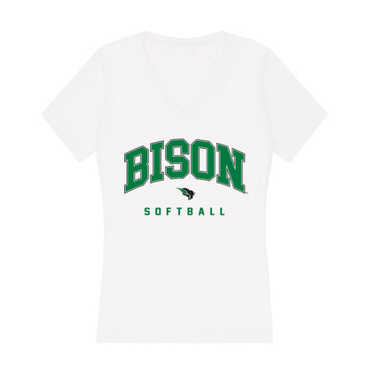 OKBU - NCAA Softball : Greenlee Wells - Women's V-Neck T-Shirt-0