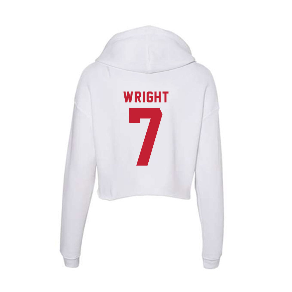 Miami of Ohio - NCAA Men's Basketball : Ethan Wright - Women's Crop Fleece Hoodie-1