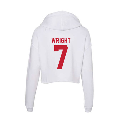 Miami of Ohio - NCAA Men's Basketball : Ethan Wright - Women's Crop Fleece Hoodie-1