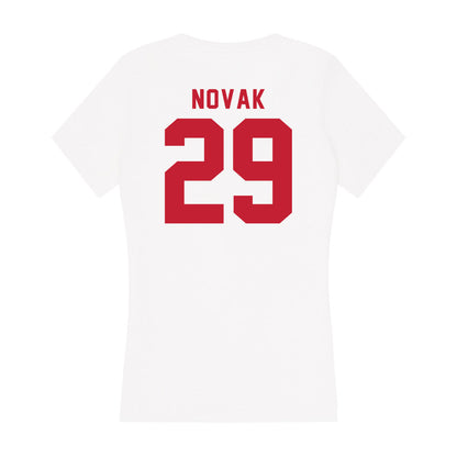 Miami of Ohio - NCAA Baseball : David Novak - Women's V-Neck T-Shirt-1