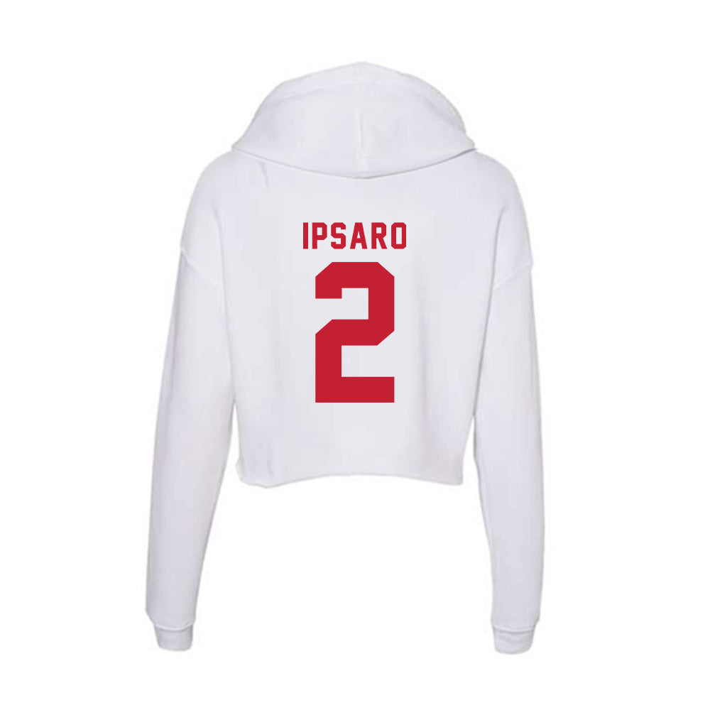 Miami of Ohio - NCAA Men's Basketball : Evan Ipsaro - Women's Crop Fleece Hoodie-1