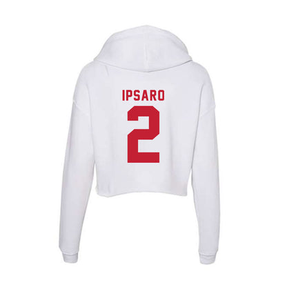 Miami of Ohio - NCAA Men's Basketball : Evan Ipsaro - Women's Crop Fleece Hoodie-1
