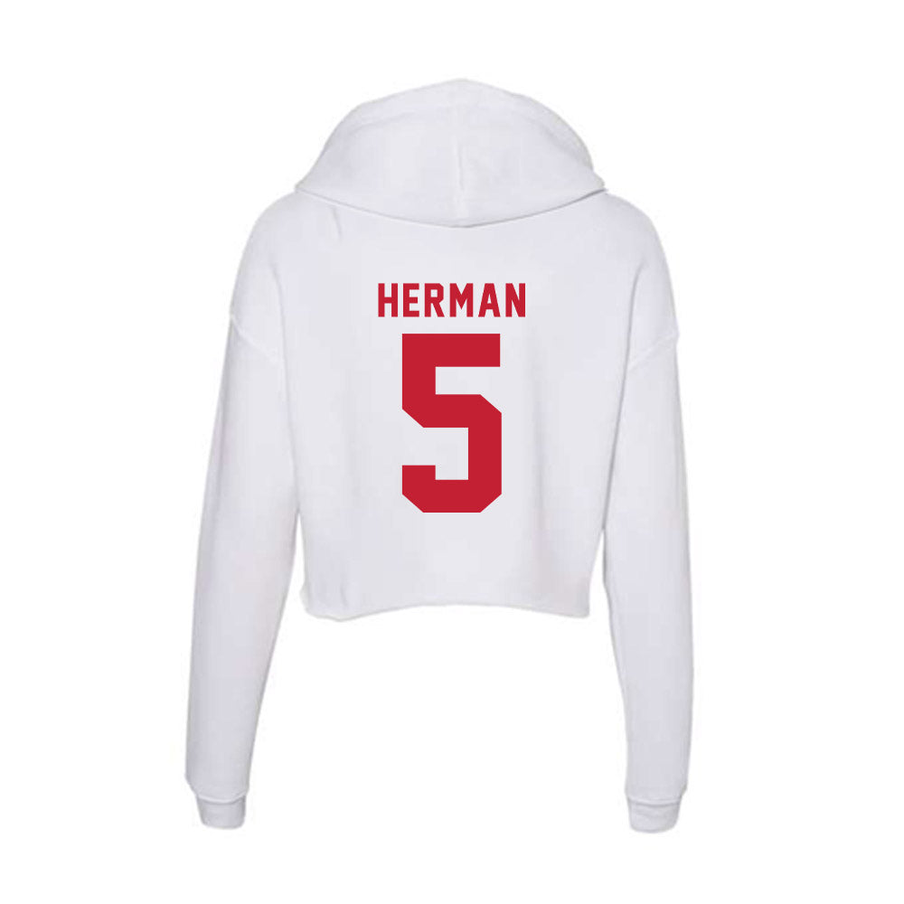 Miami of Ohio - NCAA Softball : Molly Herman - Women's Crop Fleece Hoodie-1