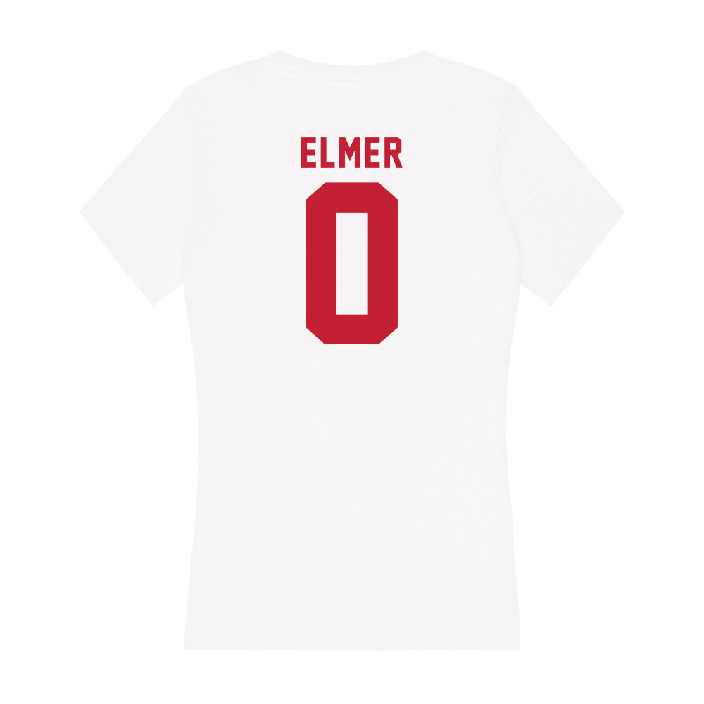 Miami of Ohio - NCAA Men's Basketball : Eian Elmer - Women's V-Neck T-Shirt-1