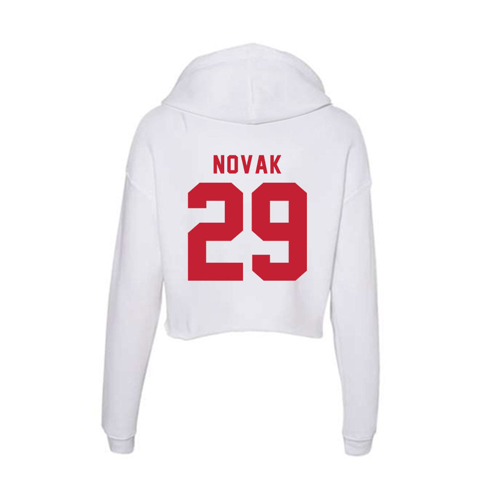 Miami of Ohio - NCAA Baseball : David Novak - Women's Crop Fleece Hoodie-1