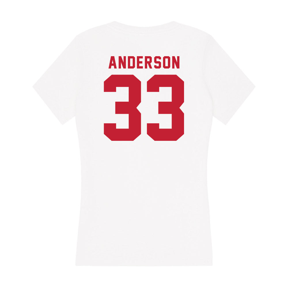 Miami of Ohio - NCAA Men's Basketball : Blake Anderson - Women's V-Neck T-Shirt-1