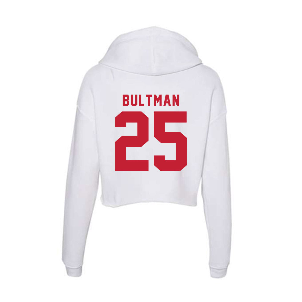 Miami of Ohio - NCAA Men's Basketball : Bryce Bultman - Women's Crop Fleece Hoodie-1