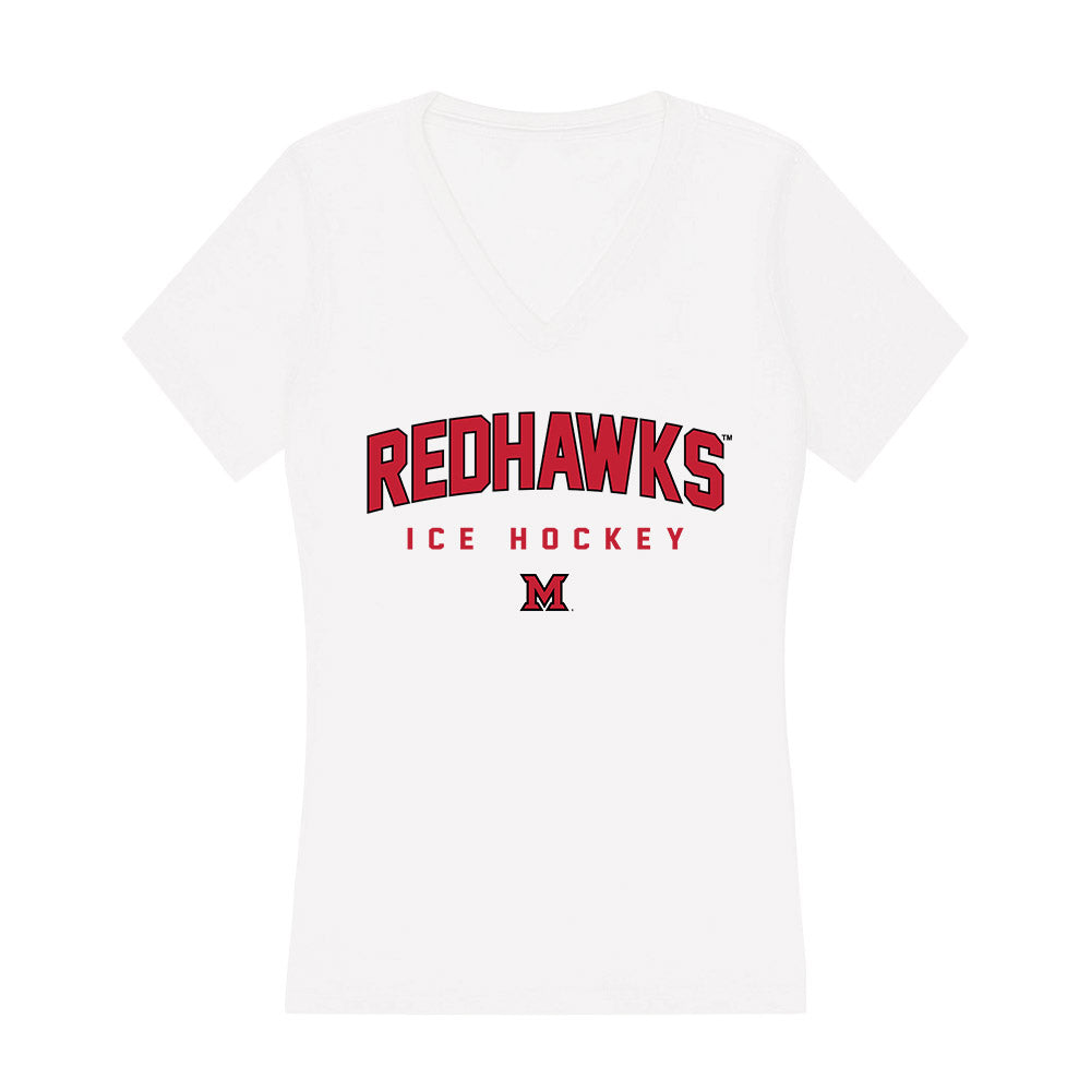 Miami of Ohio - NCAA Men's Ice Hockey : Michael Phelan - Women's V-Neck T-Shirt-0