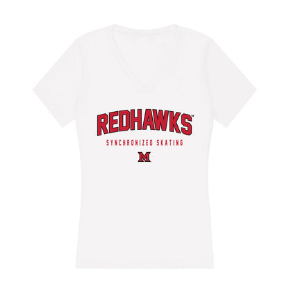 Miami of Ohio - NCAA Women's Synchronized Skating : Quinn Whelan - Women's V-Neck T-Shirt-0