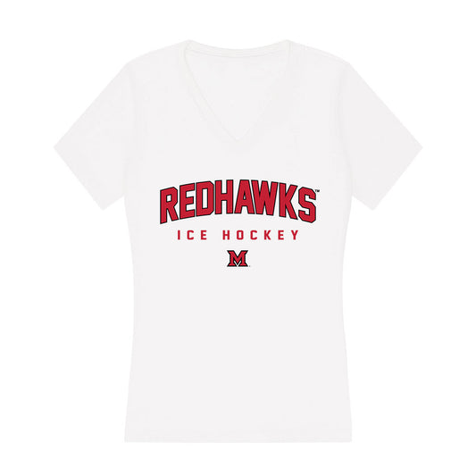 Miami of Ohio - NCAA Men's Ice Hockey : Shika Gadzhiev - Women's V-Neck T-Shirt-0