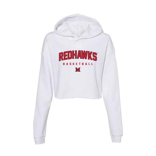 Miami of Ohio - NCAA Men's Basketball : Antwone Woolfolk - Women's Crop Fleece Hoodie-0