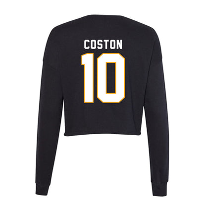 VCU - NCAA Baseball : Elijah Coston - Women's Cropped Crew Fleece-1