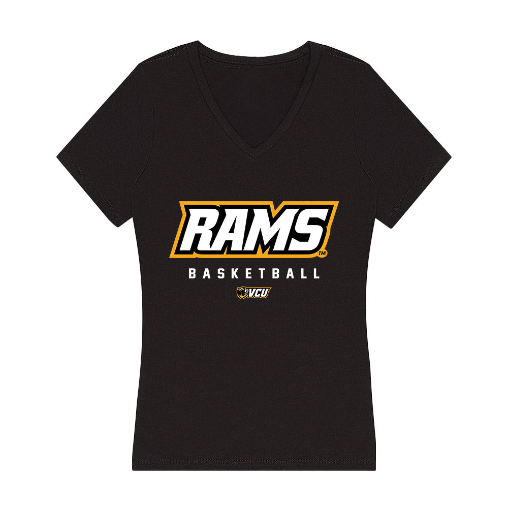 VCU - NCAA Men's Basketball : Terrence Hill Jr - Women's V-Neck T-Shirt-0